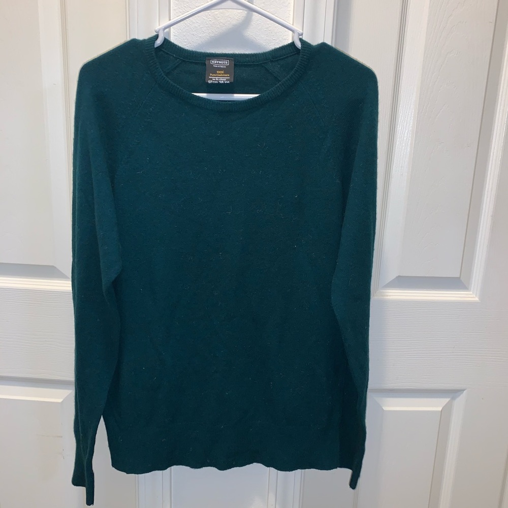 KEYNOTE 1977 vintage CASHMERE GREEN SWEATER (C5)
